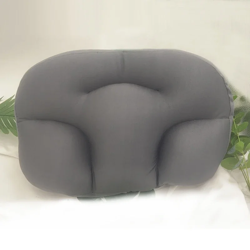 Almohada ergonómica de espuma viscoelástica para soporte de cabeza y cuello, cojín de masaje multiposición para relajación y alivio de la postura en forma de huevo): Gris oscuro