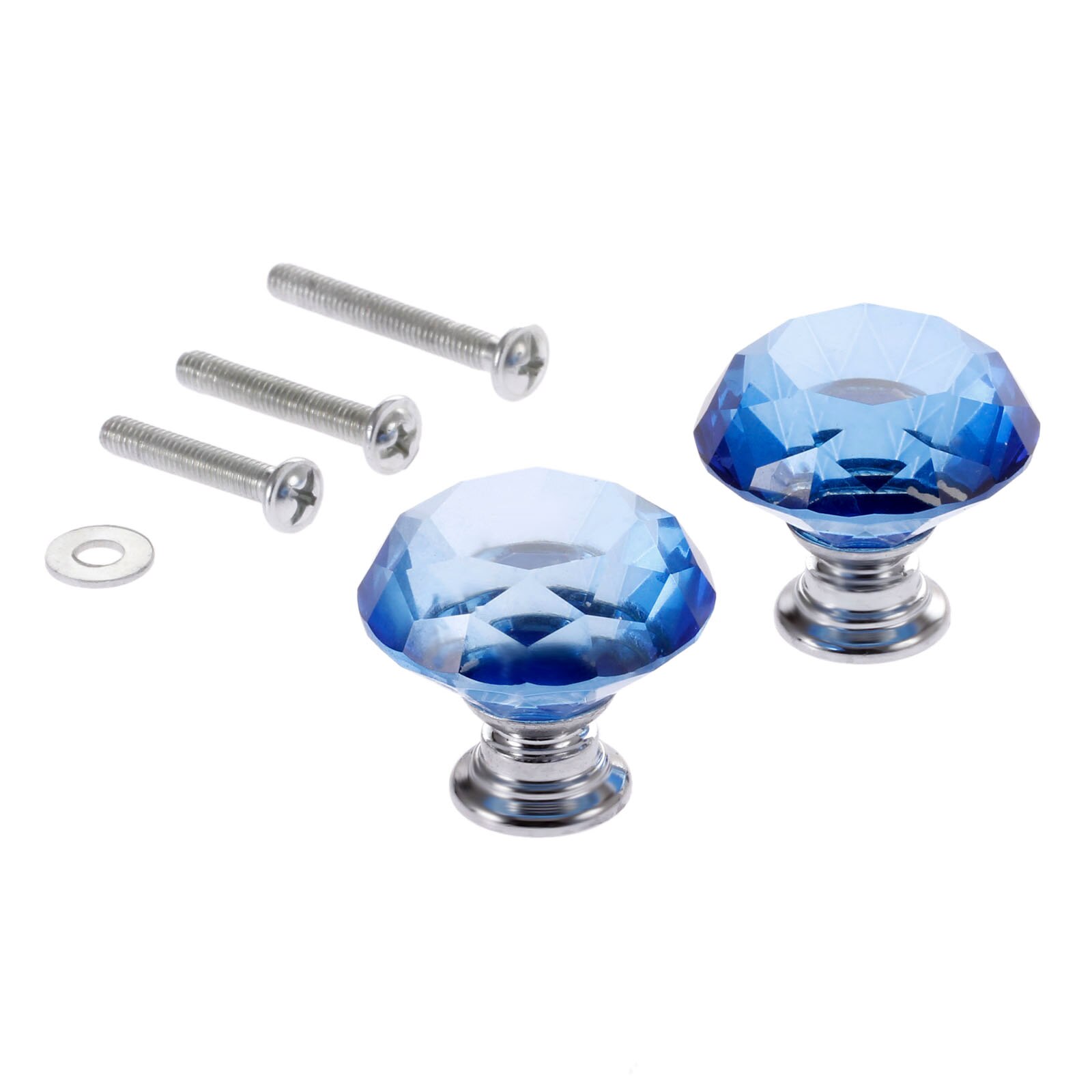1x Blue 30mm Diamond Shape Crystal Glass Knobs Drawer Cupboard Pulls Knobs Kitchen Cabinet Handles Furniture Handle