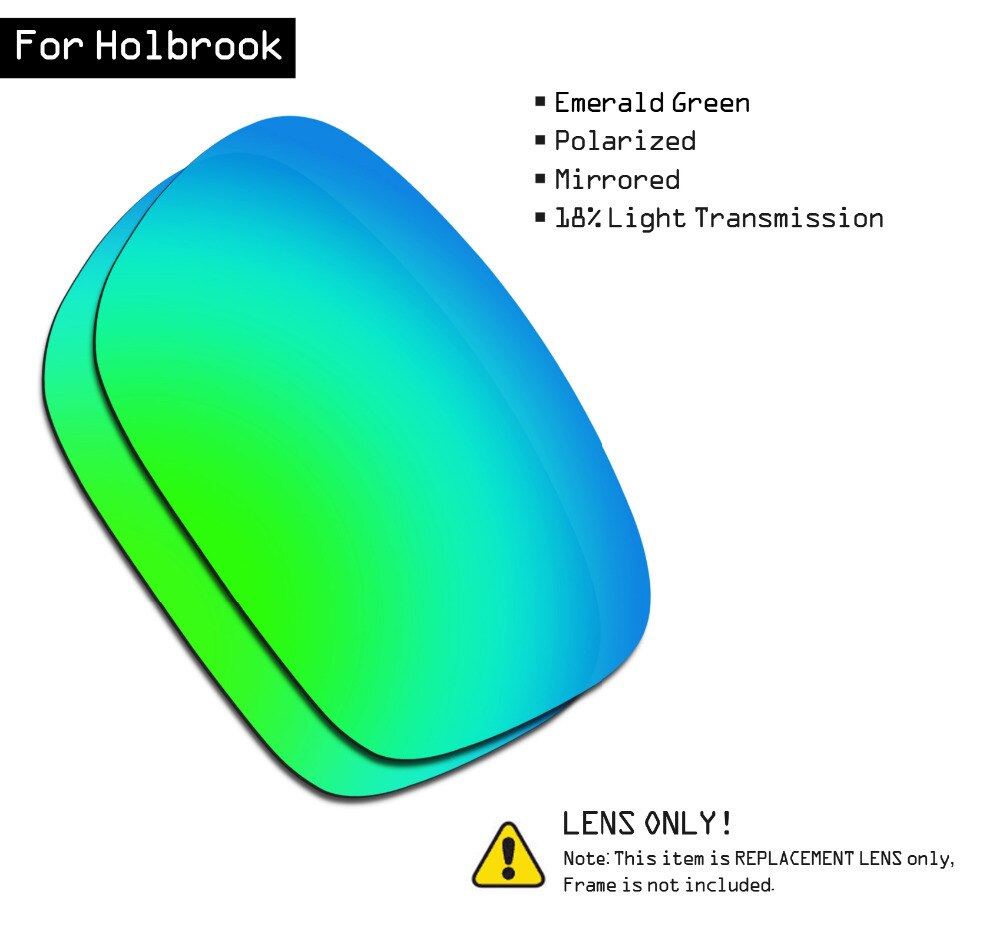 Smartvlt polariserede solbriller udskiftningslinser til oakley holbrook - smaragdgrøn