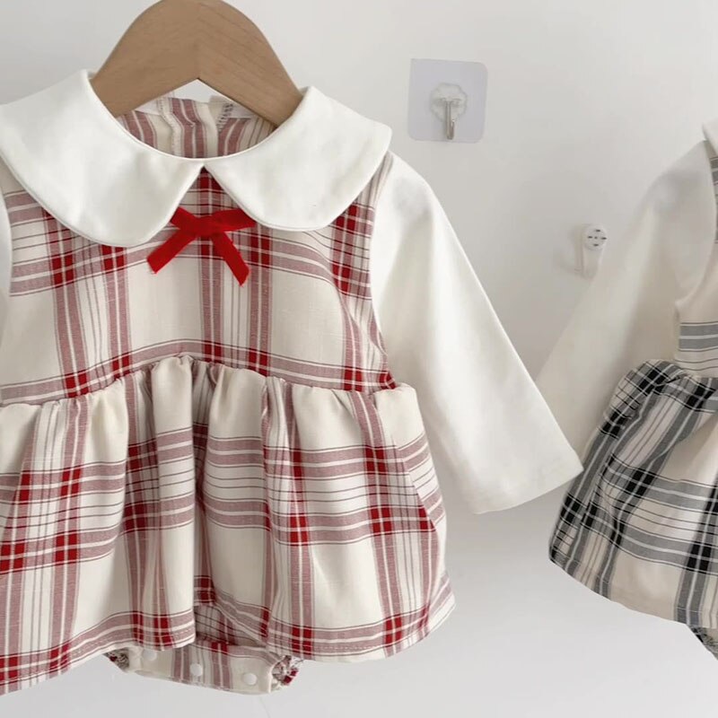 Milancel 2022 frühlings-babybodys, einteiliger karierter Baby-einteiler für kleinkinder, jungen