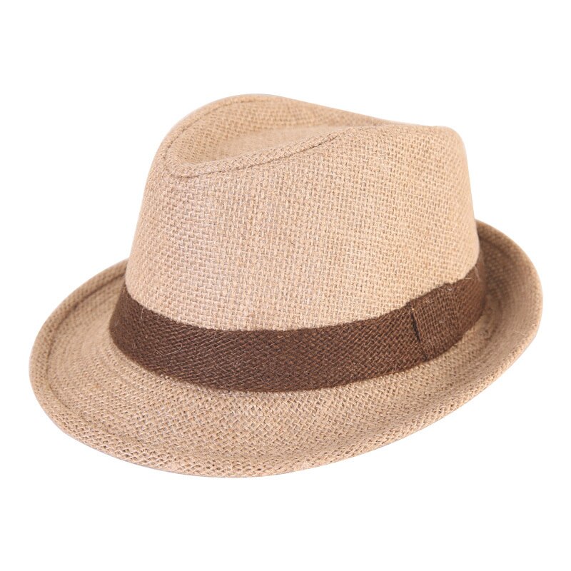 Baby Strohoed Lente Zomer Elegante Jazz Cap Zonneklep Strand Hoeden Kids Outdoor Caps Voor Jongens Meisjes 1-3 jaar Oude Kinderen Hoeden: Khaki / Kids (50-52cm)