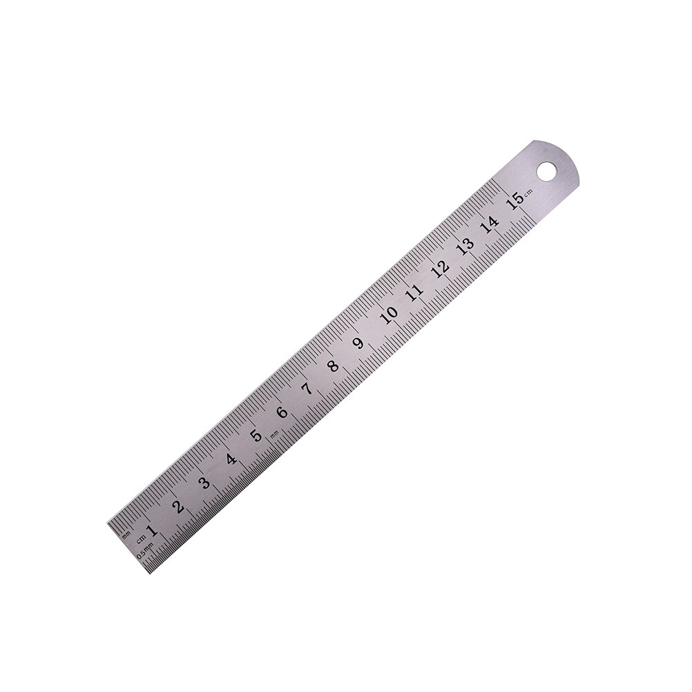 Regla métrica de precisión regla de doble cara 15cm regla de Metal acero inoxidable 1 ud.