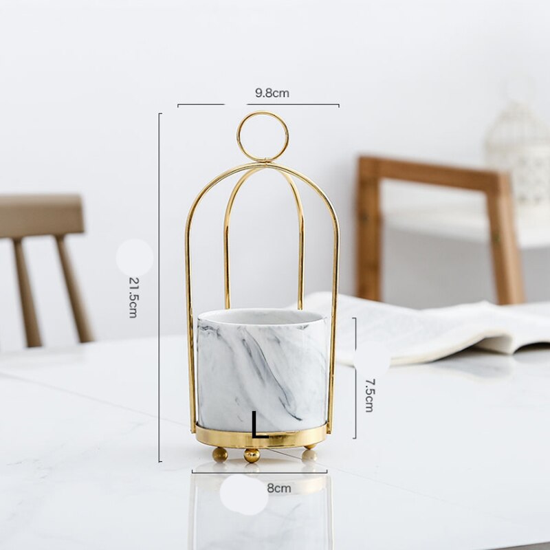 Blume Vasen Keramik Metall Obst Gabel Lagerung Krug Fleisch Anlage Dekoration Topf Mini Kreative Schreibtisch Ornament Heimat Dekor Handwerk Gläser: grau