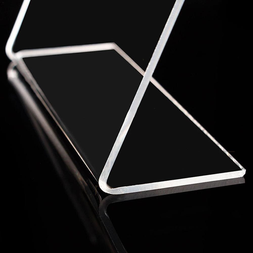 1PC 1.5mm Acrylic Clear Plastic Desk Sign Label Frame Holders Stand Card Acrylic Display Paper Frame Label Tag Holder Price Q8X6