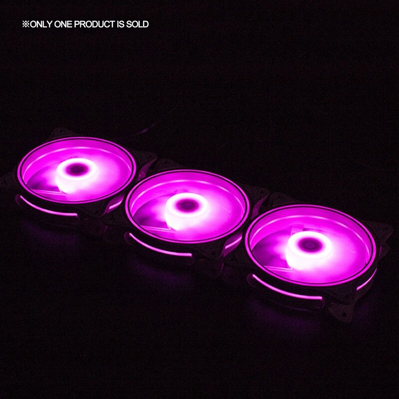12Cm Cooling Fan Aperture Inside and Outside Light Pink LED Silent High Wind Volume Computer RGB Cooling Fan