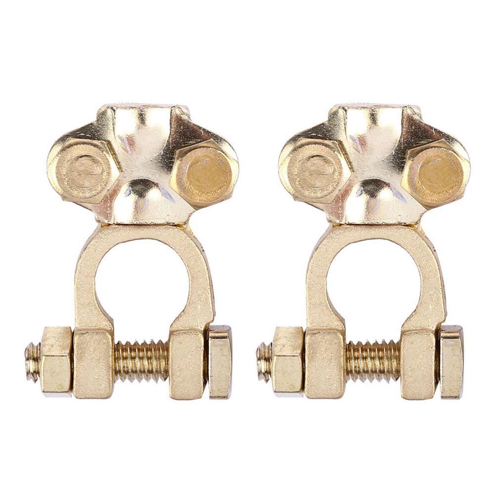 Car Battery Terminals Clamps Pair Screw Connection Positive Negative Brass