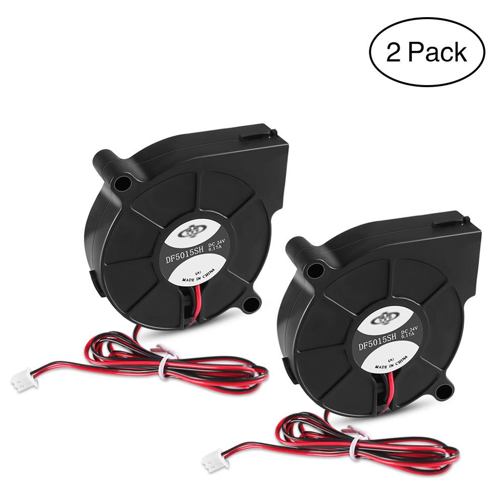 Ventilador Turbo de refrigeración para impresora 3D, piezas de impresora 3D, 5015, 12V, 24V, 0.1A, 5cm, 50x50x15mm, 5015/4010/3010, 5V, ventiladores de plástico negro para extrusora