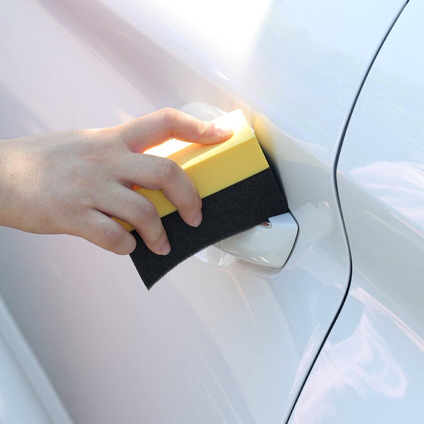 1PC PE Waxing Sponge Multifunctional Waxing Cleaning Tool Corner Wipe Clear Residual Wax Car Interior Cleaning PE Sponge Brush