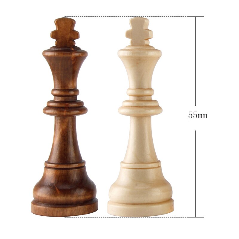 32 middelalderlige skakbrikker i plast, der er indstillet til kongehøjde 55 & 70 & 77mm skakspil standardskakbrikker til international konkurrence: Kongehøjde 55mm