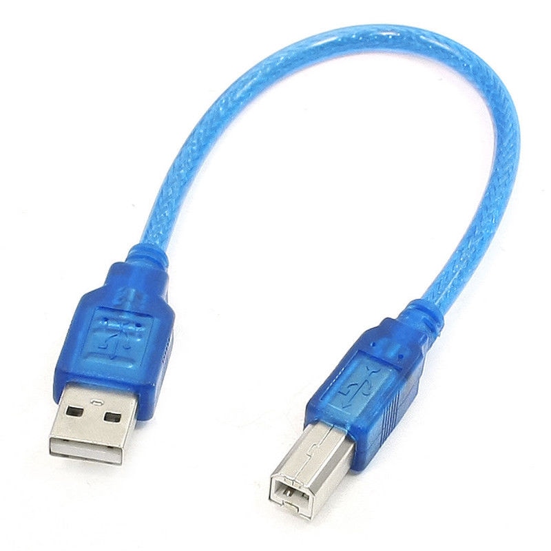 30cm SHORT Type A Male to Type B Male USB 2.0 Printer Scanner Cable Blue USB 2.0 A to 2.0 B scanner cable USB 1.1 480Mbps speed
