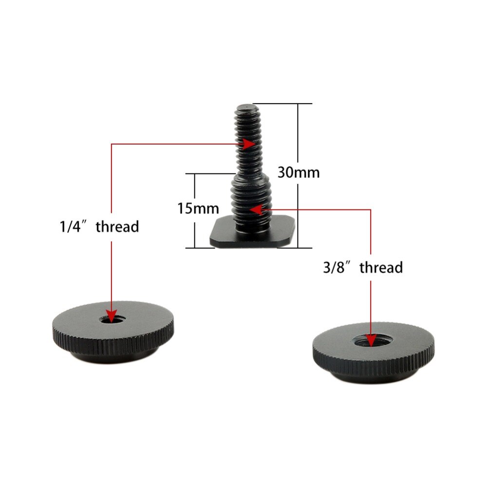 NICEYRIG (3 pieces/pack) 1/4&quot; thread 15mm 3/8 inch thread Screw CNC Aluminum Alloy Cold Shoe Connector Camera Cage Accessories