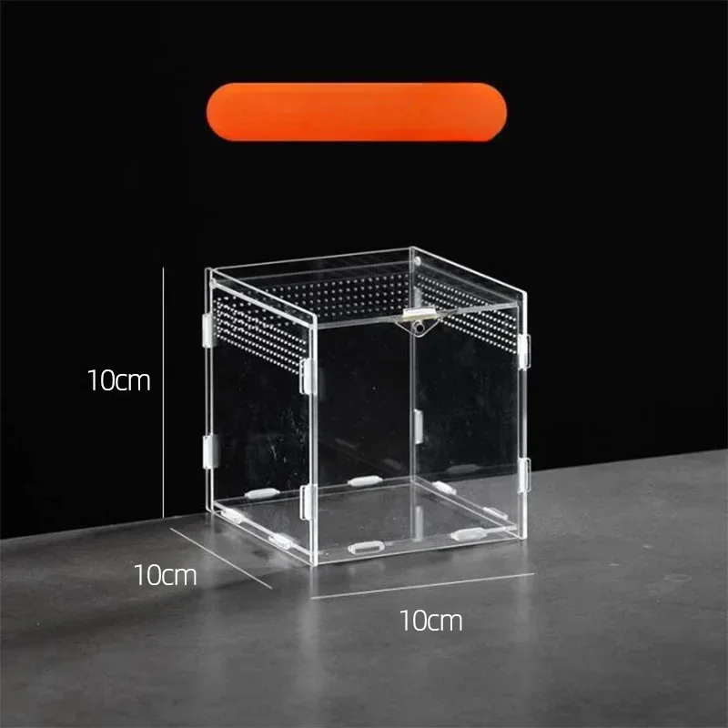 Acrílico transparente réptil terrário caixa de reprodução gaiola tartaruga nano arboreal tarântula gabinete querido dragão répteis habitat: Cáqui Escuro