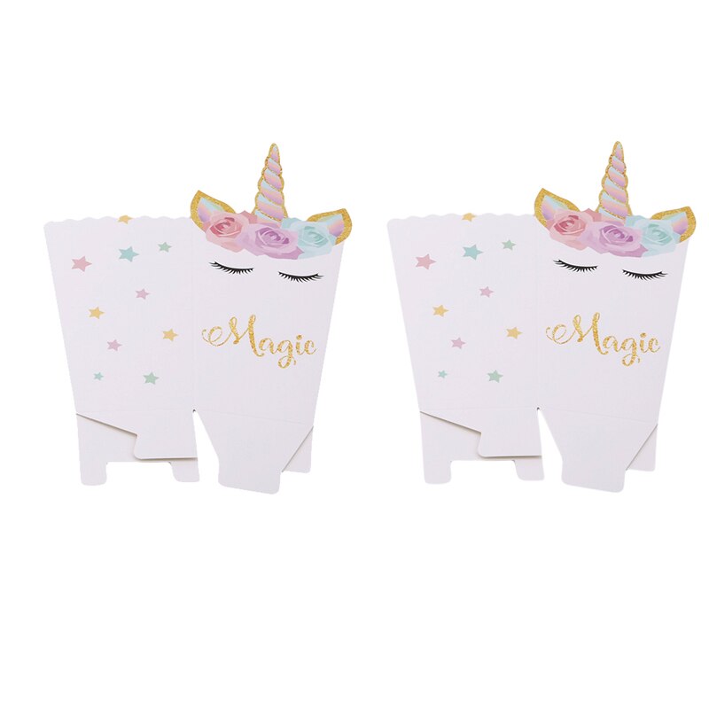 12 Pcs/set Unicorn Cute Popcorn Box Party Supply Case Box Favor Accessory Kids Birthday Wedding Party Supplies