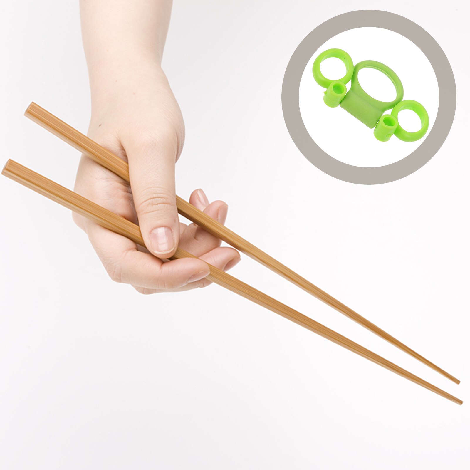 18 Pcs Kids Chopsticks Learning Ring Silicone Training Chopstick Helper Rings: Green