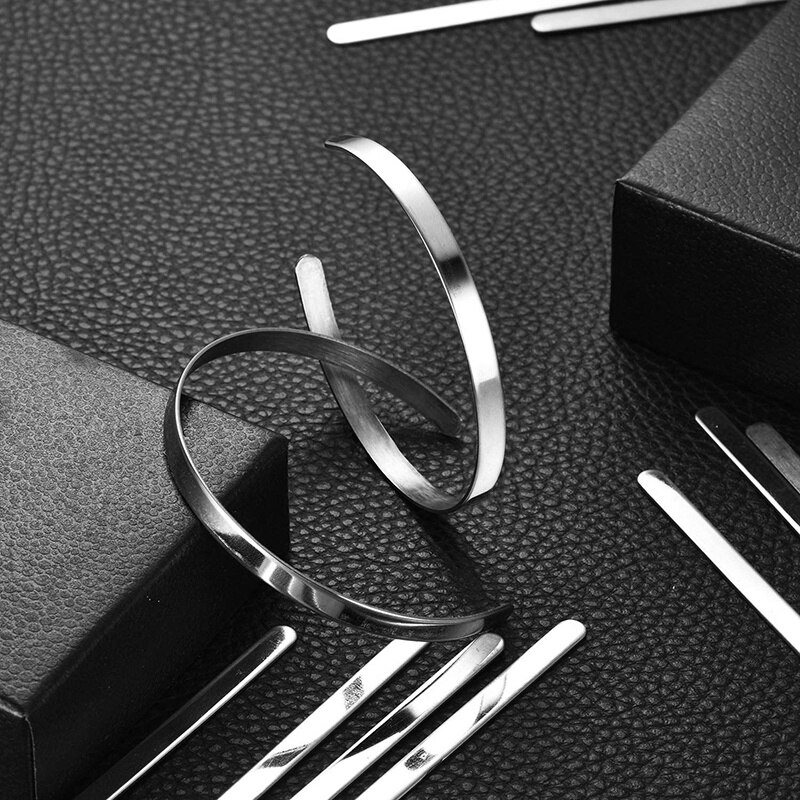 Brazalete blanco de 18 piezas brazalete ajustable a la muñeca brazalete de acero inoxidable blanco para hacer pulseras de joyería DIY