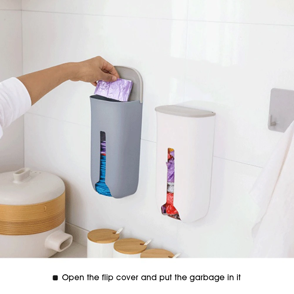 Keuken Kruidenier Plastic Zak Houder Dispenser Muurbevestiging Vuilniszak Houder Hervulbare Vuilniszak Saver Keuken Organizer