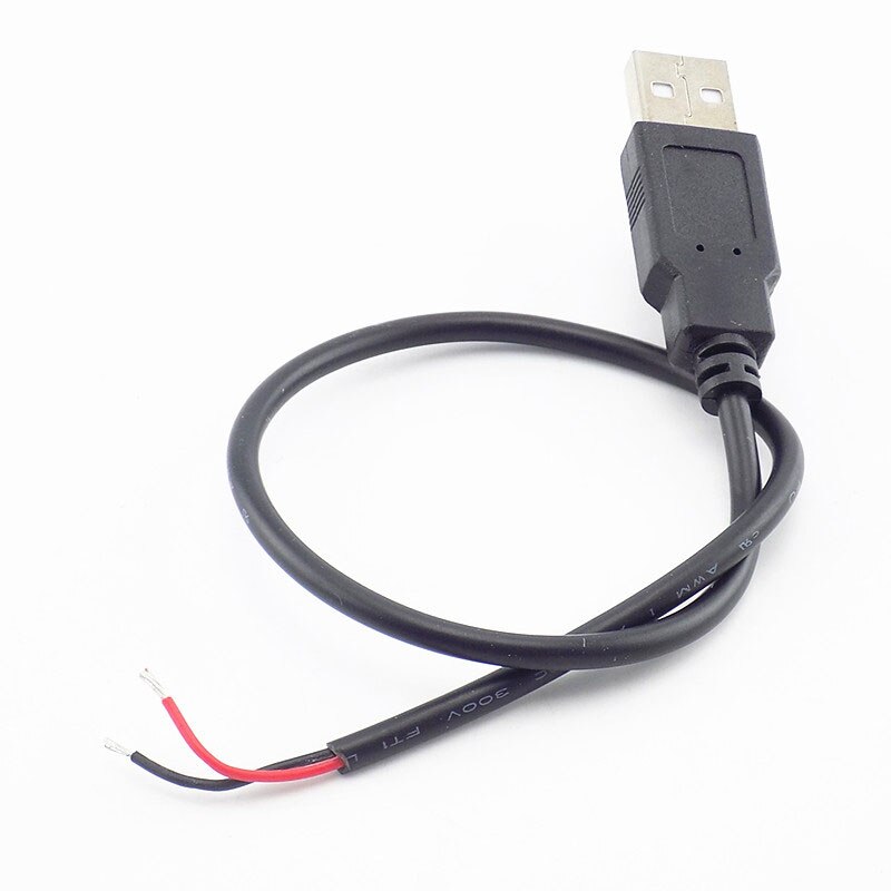 5V USB 2.0 2 Pin 2 Wire diy usb Male Jack Connector Cable Power Charge Extension Cable Cord 0.3m/1m/2m Connector Adapter