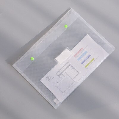 Envelope Folder PP Plastic Storage Pouch Holder Paper Document File Folder Organizer Bag with Snap Button Closure: green