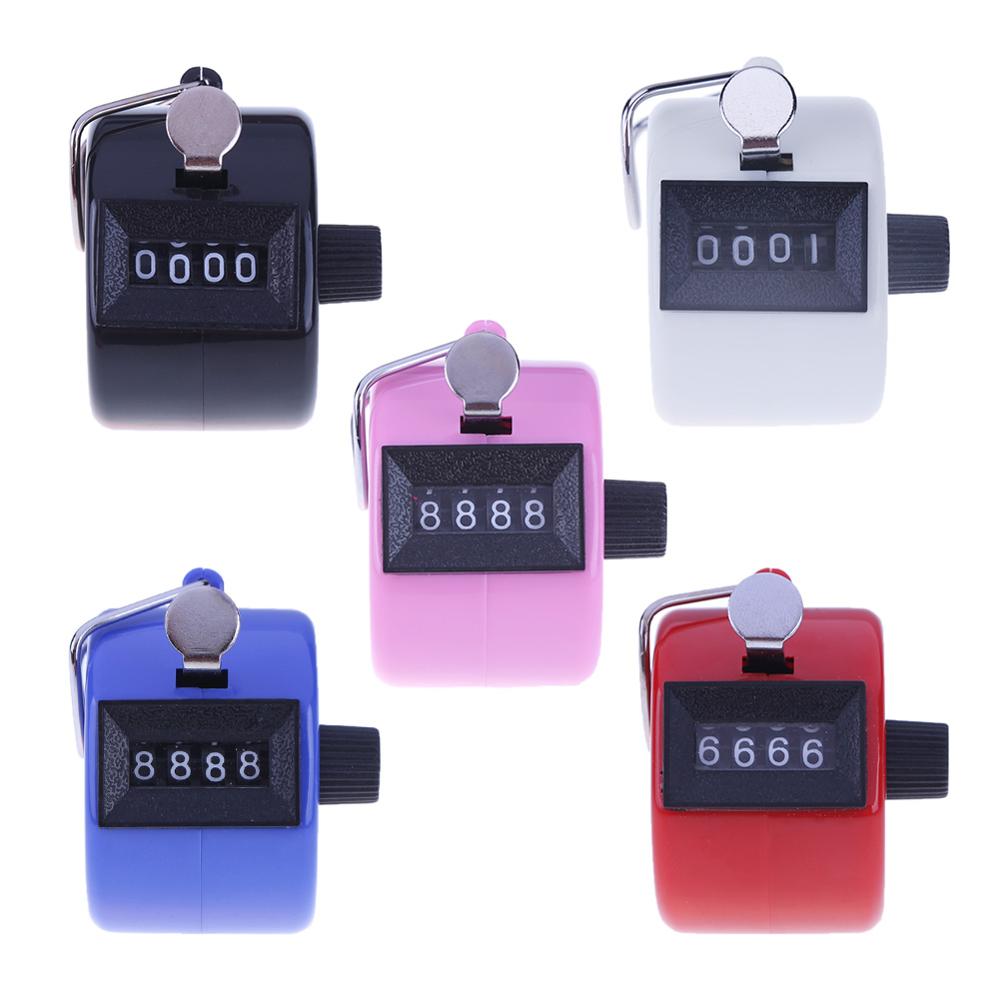 Counter Clicker 4 Cijferig Nummer Tellers Plastic Shell Vinger Display Handmatige Telling Tally Clicker Timer Voetbal Golf Teller