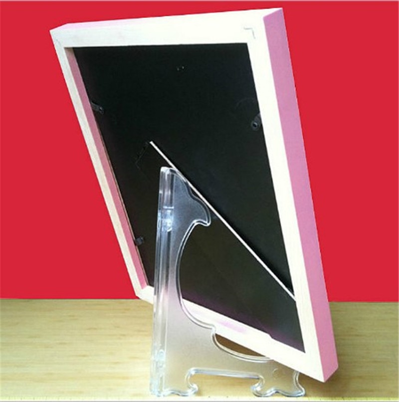 1Pcs Clear Plastic Ezels Plaat Houders Display Afdruiprek Fotolijst Boek Voetstuk Houder Display Stand Stander