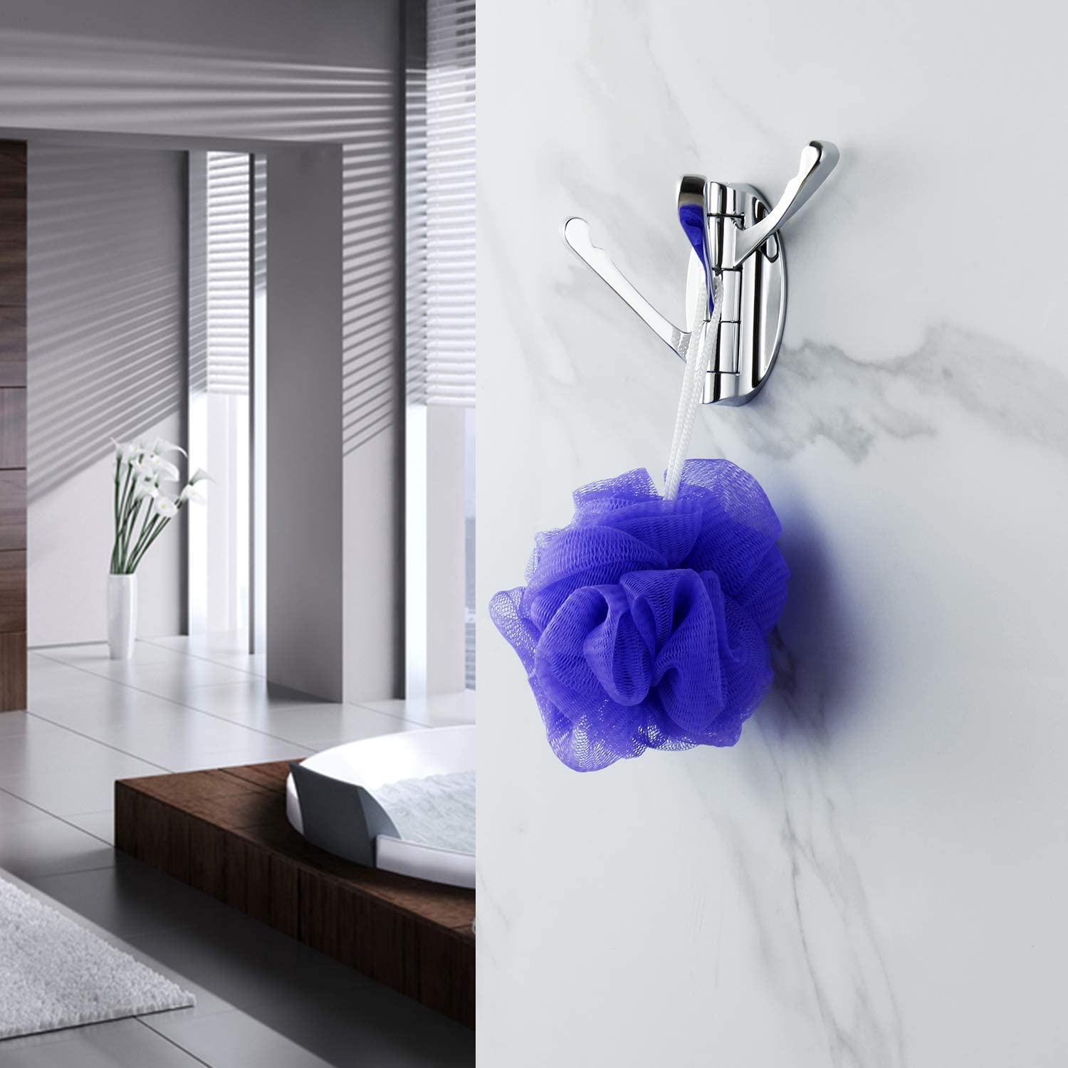 Cooanho drejelig krog solid metal foldbar håndklædekrog, drejearm svingarm tredobbelt knagerække, vægmonteret