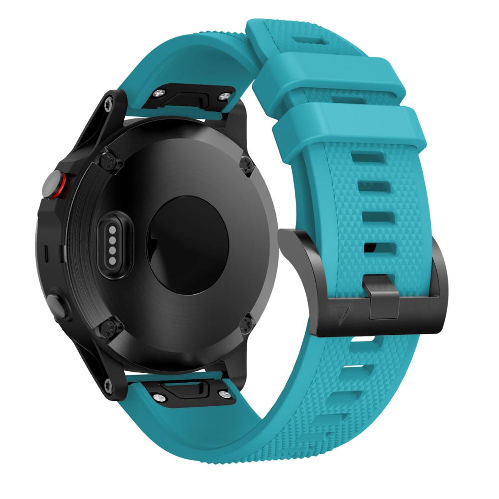 22 MM mode stijl Band Voor Garmin Fenix 5 Horloge Siliconen Polsband Voor Garmin Fenix 5 Plus Band voor Garmin Fenix 6 Horlogeband: Blauw Licht Blauw / 22mm