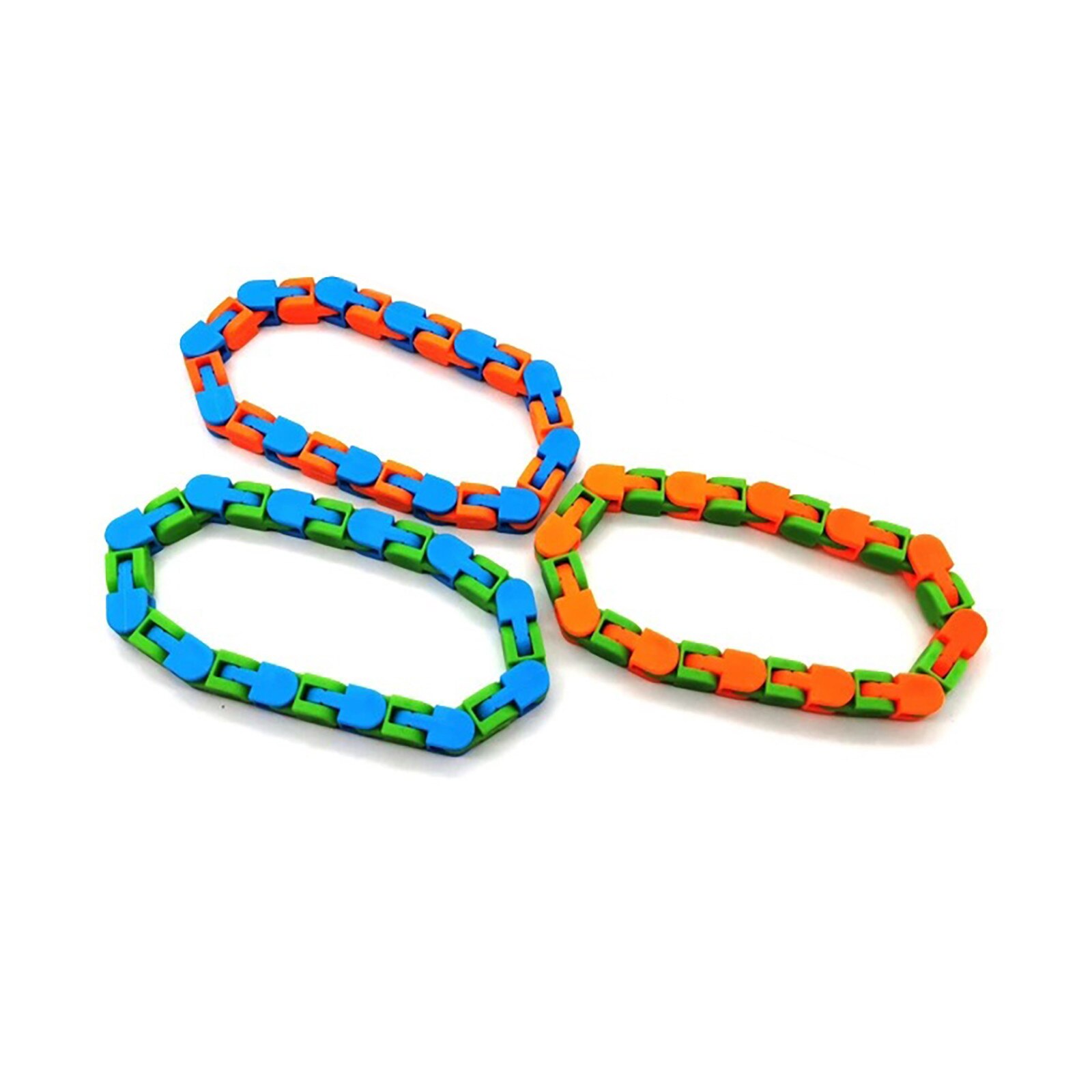 3Pc Wacky Tracks Snap En Klik Fidget Speelgoed Kids Autisme Snake Puzzels Classic Sensory Speelgoed Stress Draaien En vorm 24 Bit