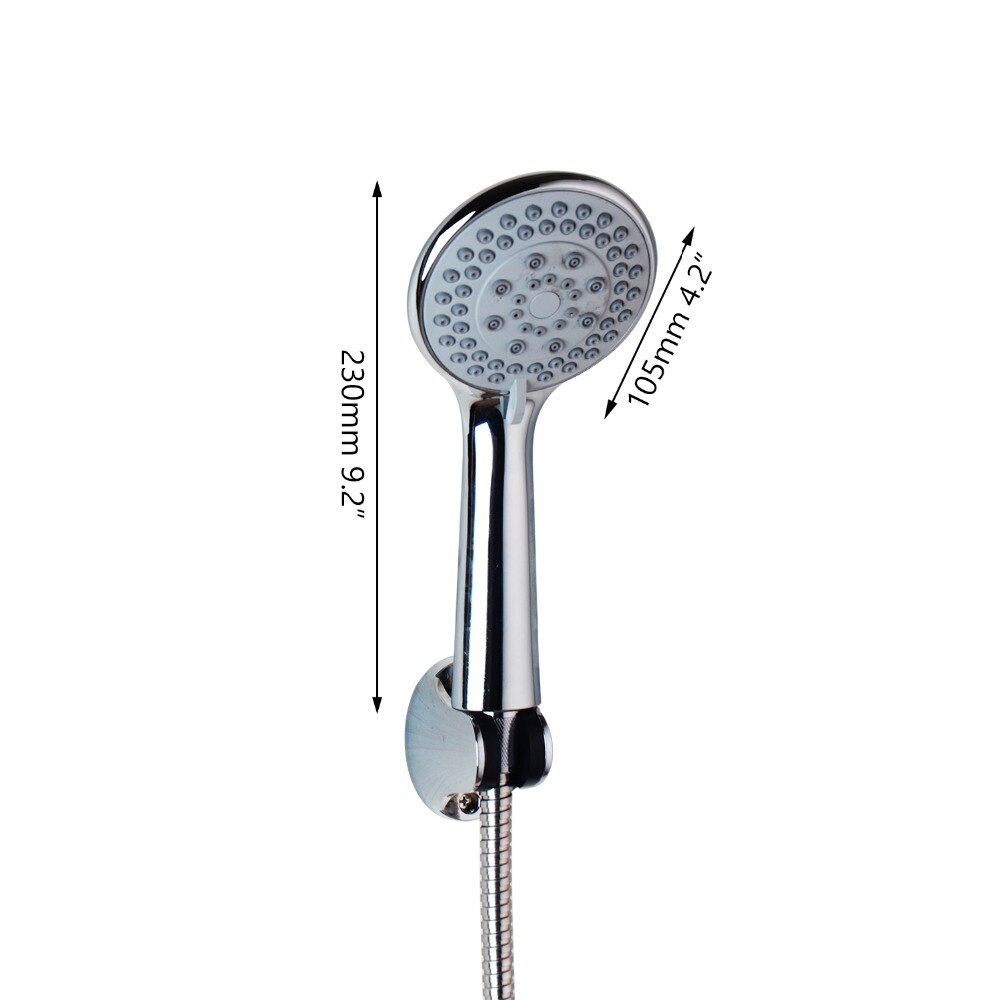 YANKSMART Bathroom Shower Head Set Handheld Combo With Multi-setting Push Dial to Flow Control Shower Head & Hose+Holder Set