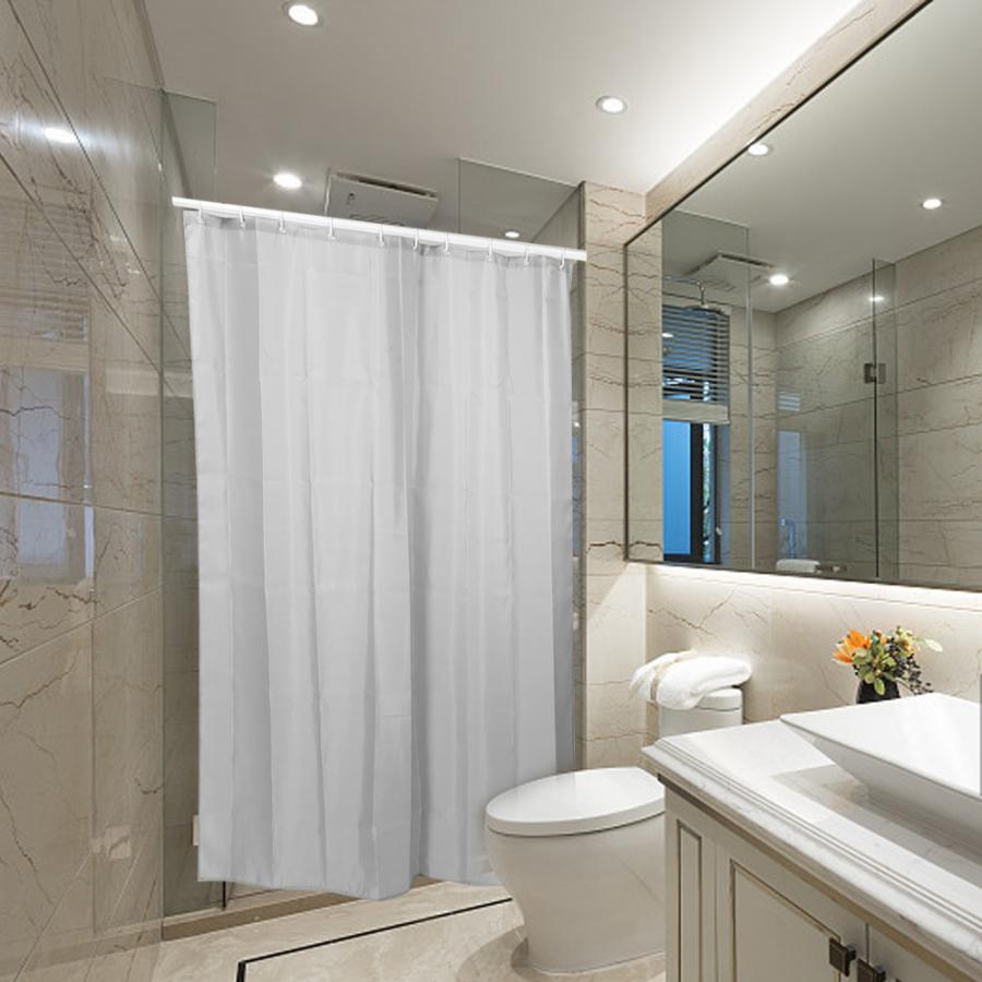 Huishoudelijke Badkamer Gordijnen Waterdicht Douchegordijn Bad Gordijn Met Haken Badkamer Benodigdheden Puur Licht Grijs