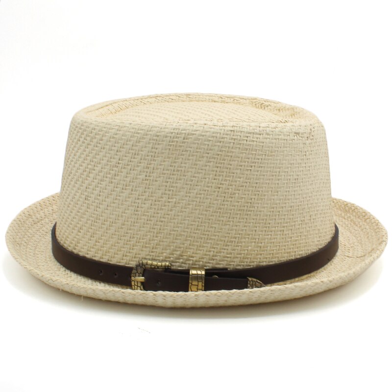 Sombreros de paja para hombre y mujer, Sombrero de paja con de tarta de cerdo, estilo veraniego, Sombrero marinero para playa, Fedora, Trilby, para viajes al aire libre, talla de EE. UU. 7, 1/4, Reino Unido, L