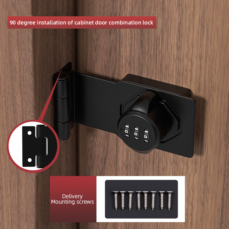 90° combination lock security lock for refrigerator cabinets and drawers sliding door lock for file cabinets bedroom door lock: Yellow