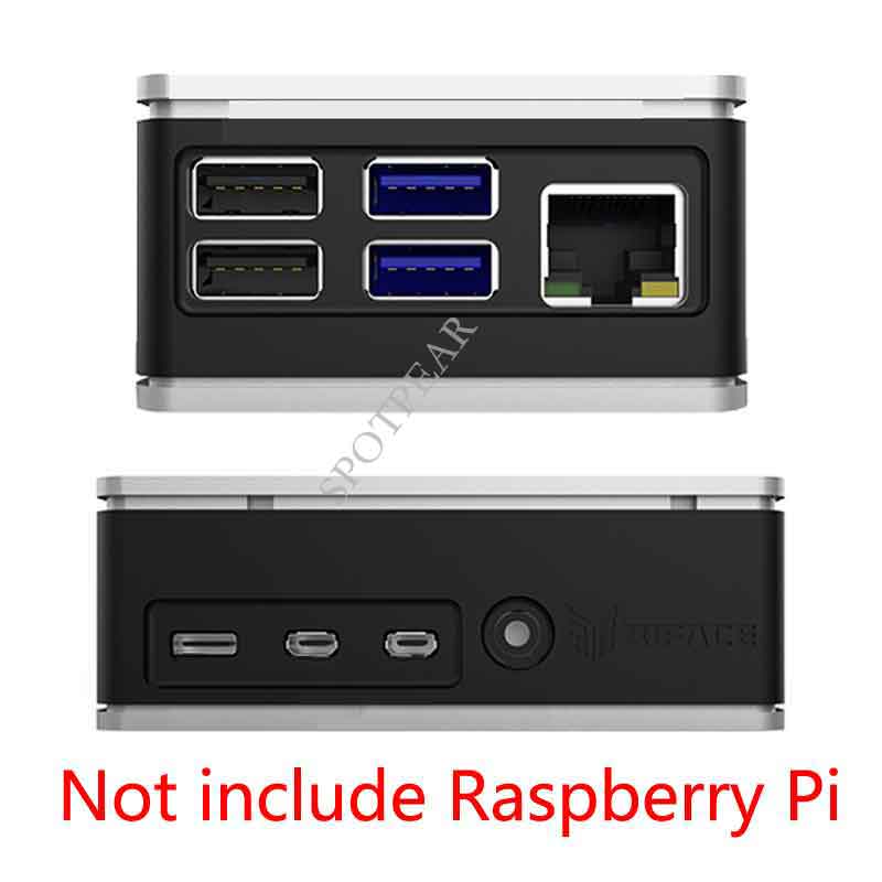 Raspberry Pi 4 Model B 4B case aluminum alloy ABS dual-material case can be equipped with fan to quickly dissipate heat