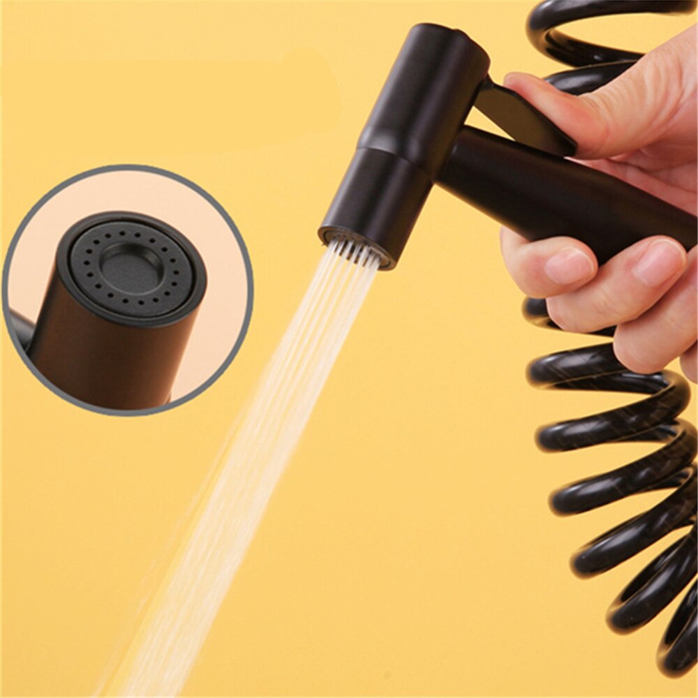 Black Handheld Toilet Bidet Bathroom Faucet Sprayer for Floor Cleaning Stainless Steel Bidet Spray Kitchen Hand Spray Bidet Set