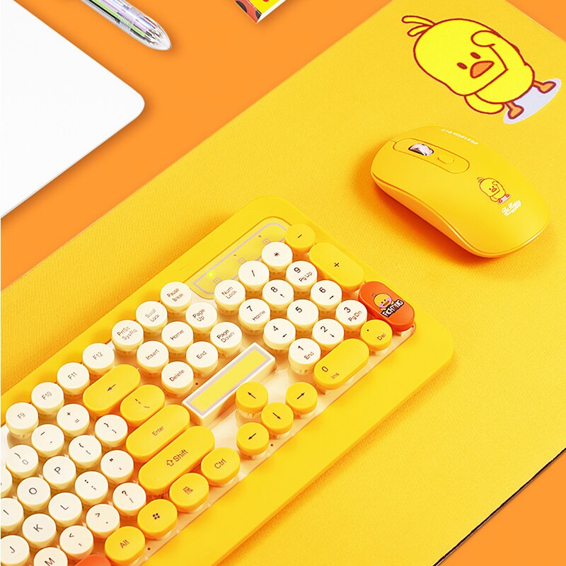 Trådløst tastatur og mus sæt bluetooth retro punk skrivemaskine 104 nøgler til office pc desktop notebook mac windows  #k68