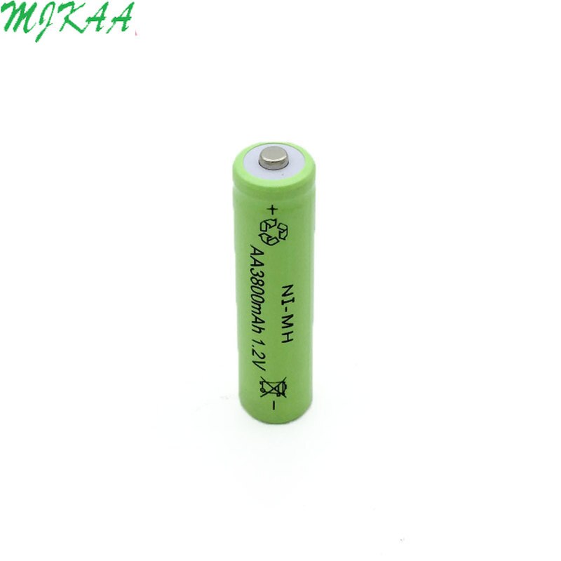 4Pcs Ni-MH 1.2V 3800mAh Green AA Rechargeable Nickel-metal Hydride Battery 14mm*50mm