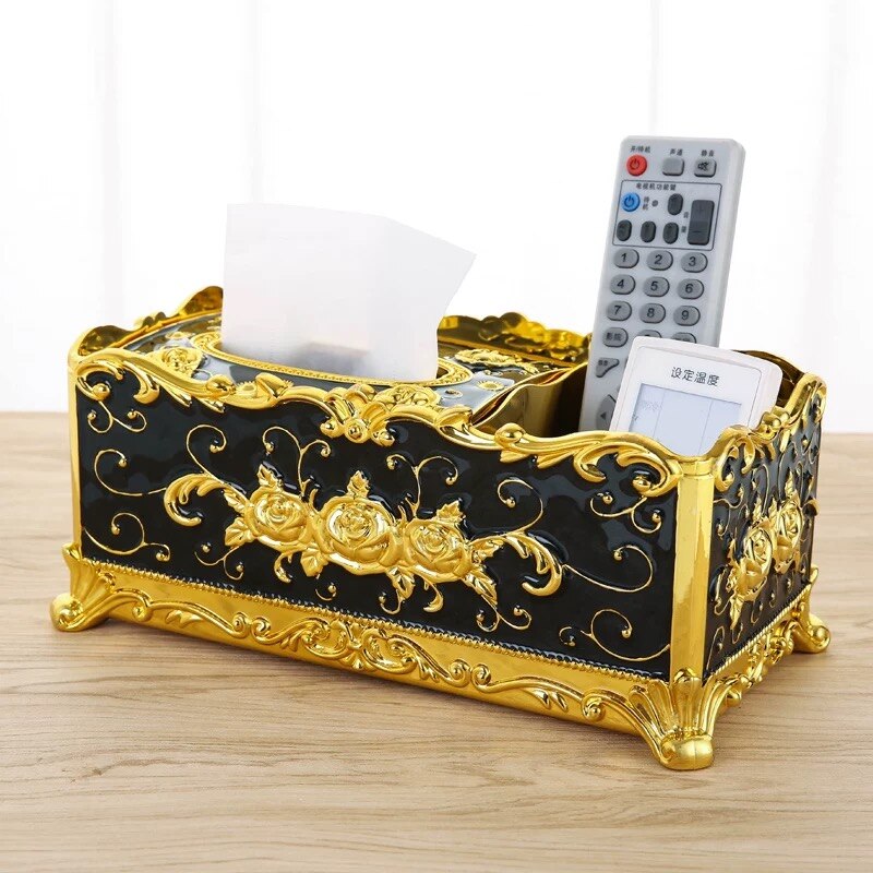 Boîte à mouchoirs en acrylique, porte-serviettes universel de luxe européen et , décoration d'hôtel, maison, bureau, KTV: Bleu marine