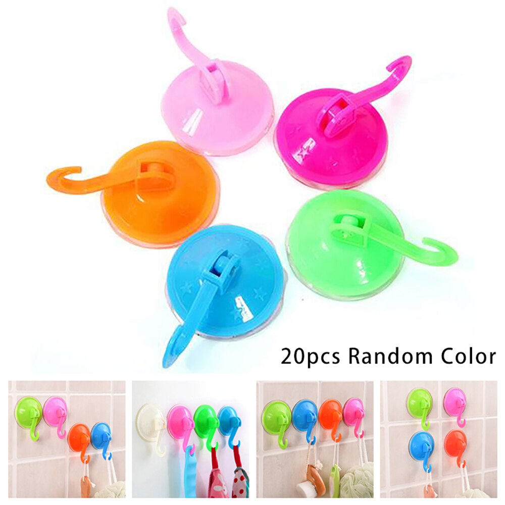 10/20*Not Hurt The Wall Clear Suction Cup Sucker Hooks For Kitchen/Bathroom glass Metal Hanging Hat keys Coat