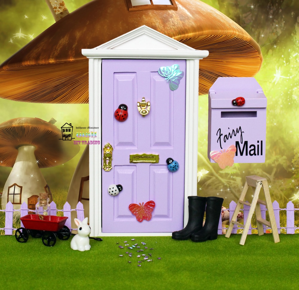 1:12 miniatura casa delle bambole Fata Porta Luce viola Fuori aperto Bambole Parti Regalo di Modo 3 Stile accessori hardware