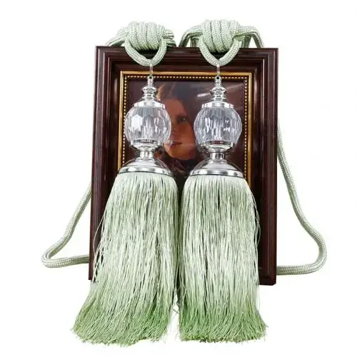 1Pc Tassel Hanging Pendant Decorative Curtains Accessories Key Tassels For Curtain Tieback DIY Craft Tassel Fringe: plum