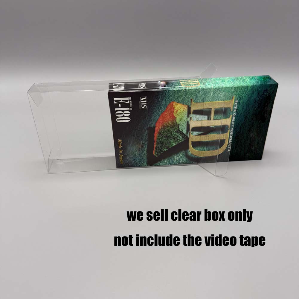 Transparent Display PET plastic cover For VHS tape cassette storage box dust prevention collections box