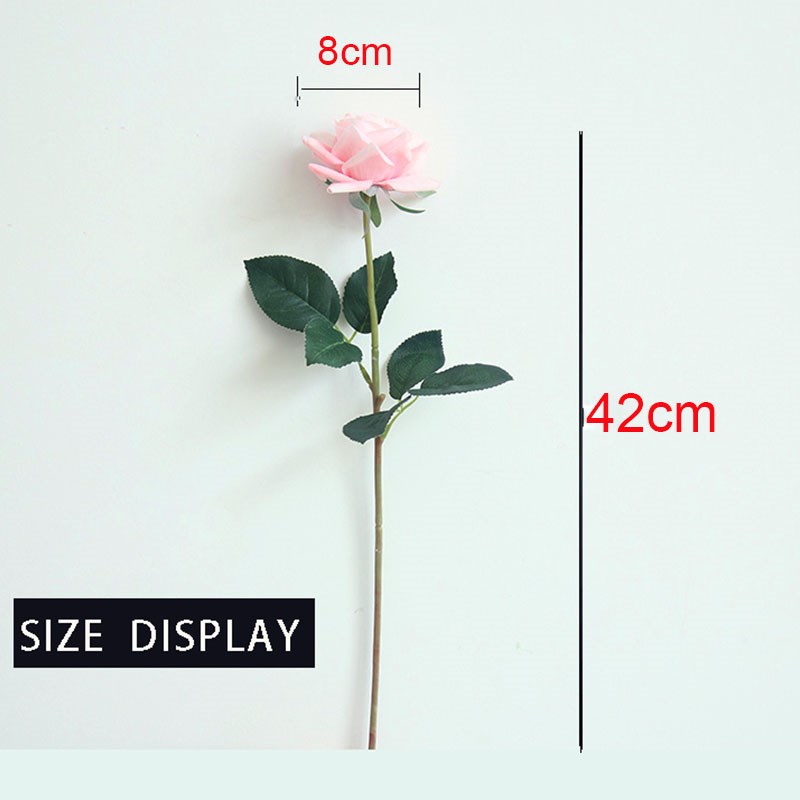 7 Uds. De rosas artificiales, flores de seda de tacto Real para el hogar, mesa de boda, ramo, decoración de