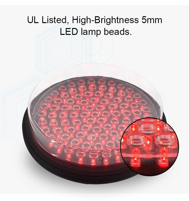 200mm tricolor led traffic signal light module with fresnel lens IP65 Waterproof