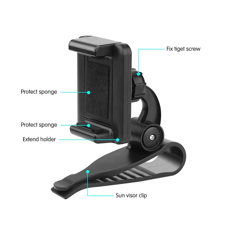 Voiture pare-soleil support pour téléphone support universel voiture Clip pare-soleil cellule support de téléphone pour iphone X GPS support dans voiture Mobile Clip
