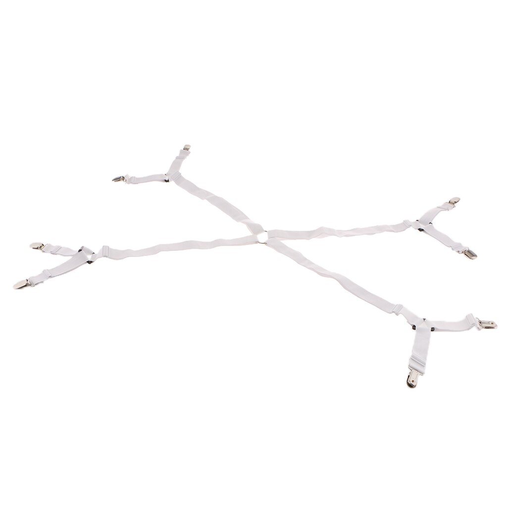 Bed Sheet Fasteners Band Straps, Adjustable Crisscross Elastic Sheets Suspenders Gripper Holder Clip