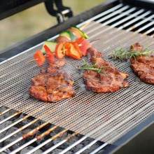 Onner BBQ Barbecue Grill mat,Stainless Steel Wire Mesh (Square 36cm x 42cm)