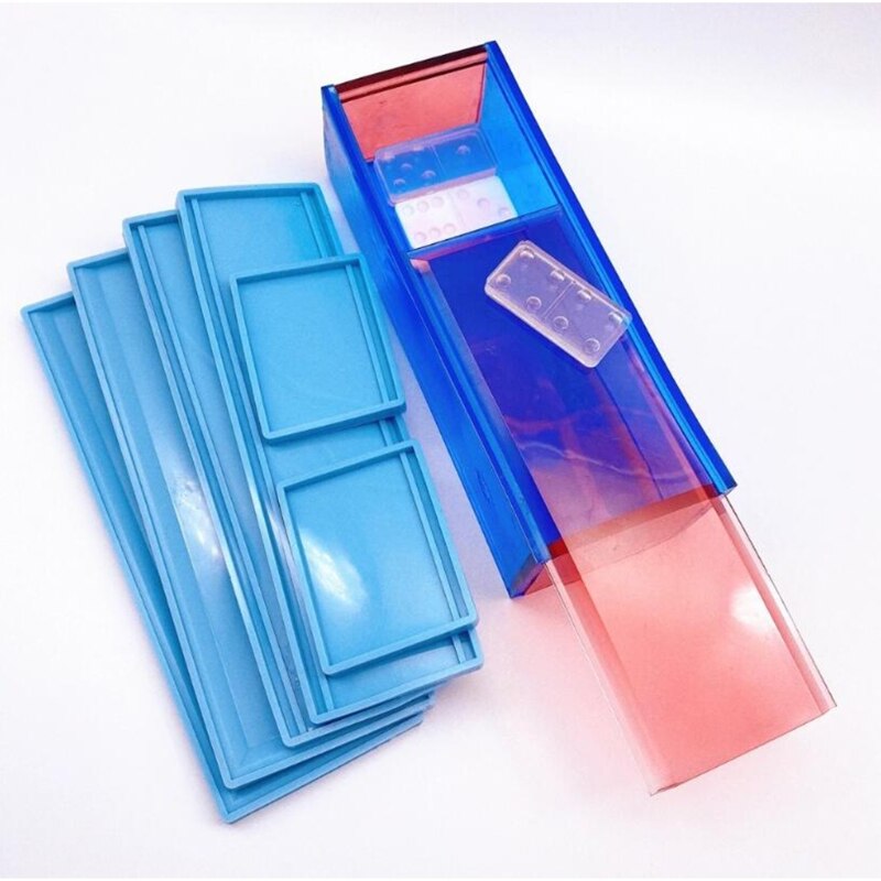 1 Set Domino Storage Box Epoxy Resin Mold Container Casting Silicone Mould DIY Crafts Making Tools