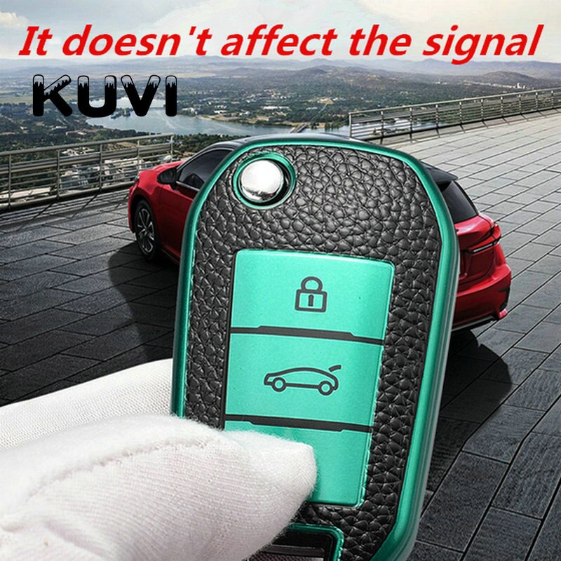 Funda plegable de Tpu para llave de coche, cubierta protectora remota para Peugeot 208, 308, 408, 508, 307, , Citroen, C4L, CACTUS, C5, C3, C6, C8