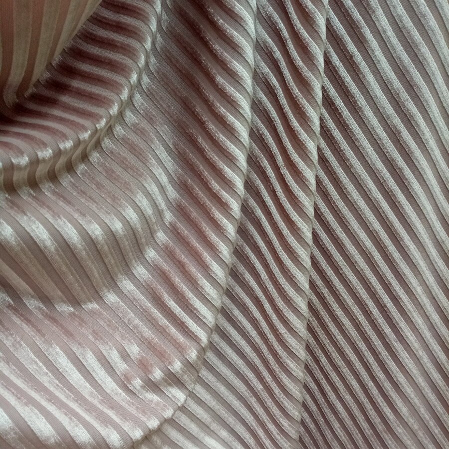Fløyel stoff elastisk nydelig silkeaktig stripe stoff til kjole luksus myk fløyel hjem tekstil gardin