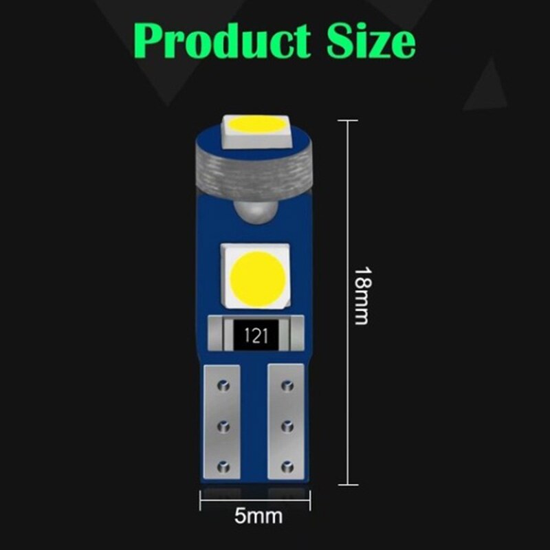 Ampoule Led T5 W3W W1.2W Canbus Led lumières intérieures de voiture tableau de bord indicateur de réchauffement cale Auto Instrument lampe 12V 10 pièces