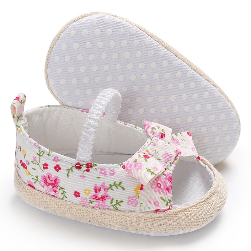 Sandales à fleurs pour bébés filles de 0 à 2 ans, chaussures de berceau d'été, Style